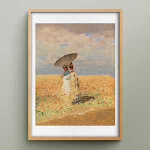 En el trigo de Giuseppe de Nittis, Pintura de Giuseppe de Nittis, Reproducción de pintura