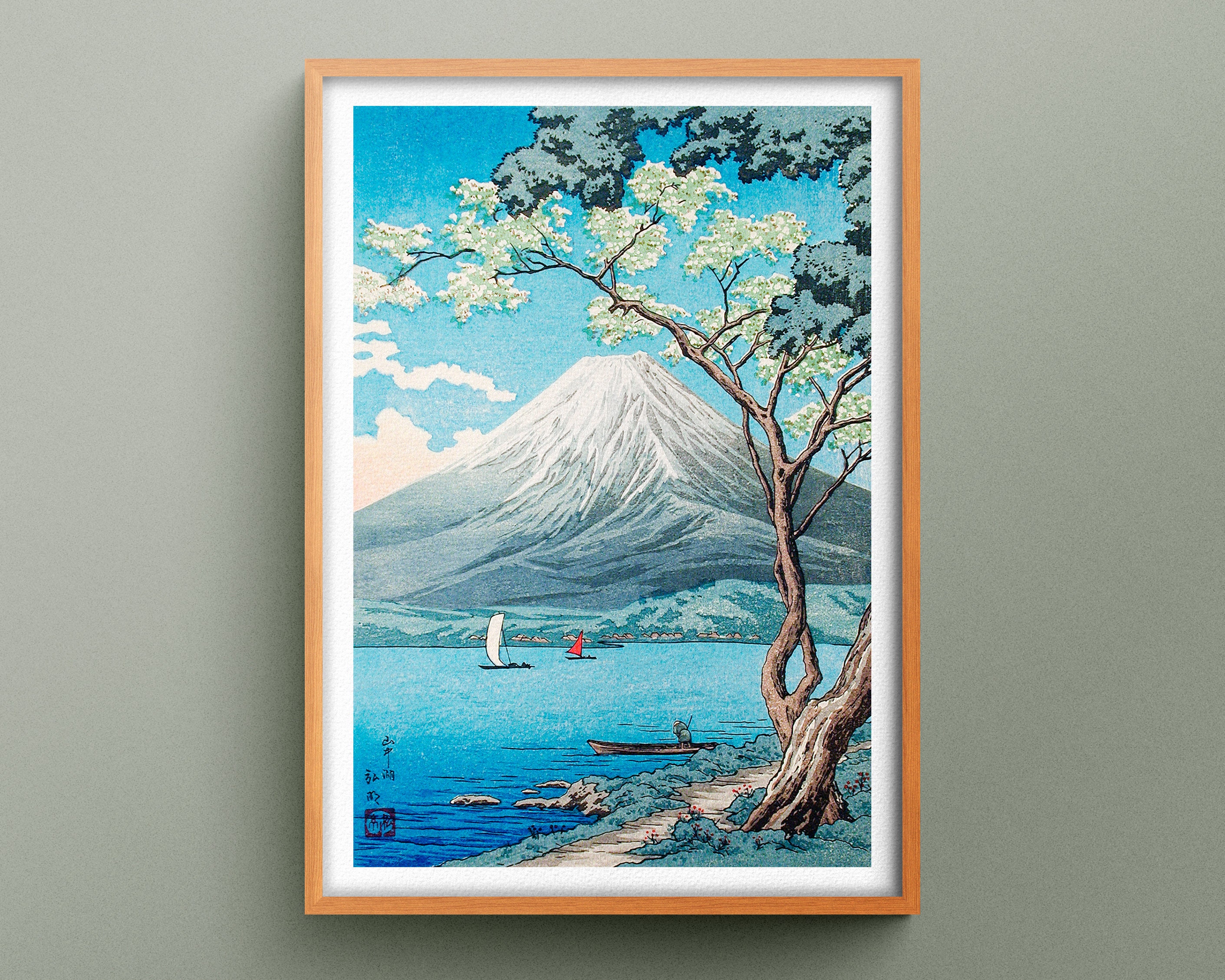 Estampes japonaises du mont Fuji du lac Yamanaka | Carte de vœux