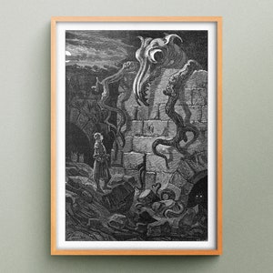 The Gnarled Monster etching by Gustave Doré, Illustration of The Legend of Croquemitaine