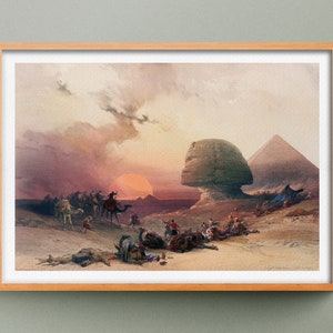 Avvicinandosi al deserto di Giza di David Roberts, illustrazione dell'antico Egitto