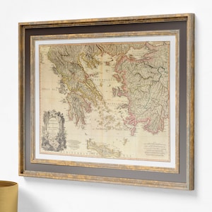 Carte de la Grèce Antique de 1791, Reproduction de Carte ancienne, Ancienne Carte de Grèce Antique image 7