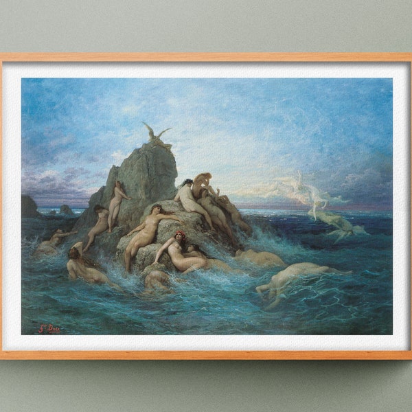 Les Océanides de Gustave Doré, Peinture des Naïades de la mer par Gustave Doré