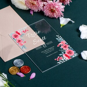 Invito a nozze in acrilico, Inviti per feste, Inviti personalizzati, Invito per baby shower, Quinceanera, Invito per 16 anni, Baby Shower
