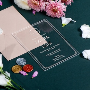 Invito di nozze in acrilico, Inviti per feste, Inviti personalizzati, Inviti per baby shower, Quinceanera, Inviti per i 16 anni, Baby Shower