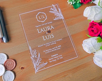 Invitación de boda acrílica boda, Invitaciones a fiestas, Invitaciones personalizadas, Invitación acrílica quinceañera, invitación Dulce 16