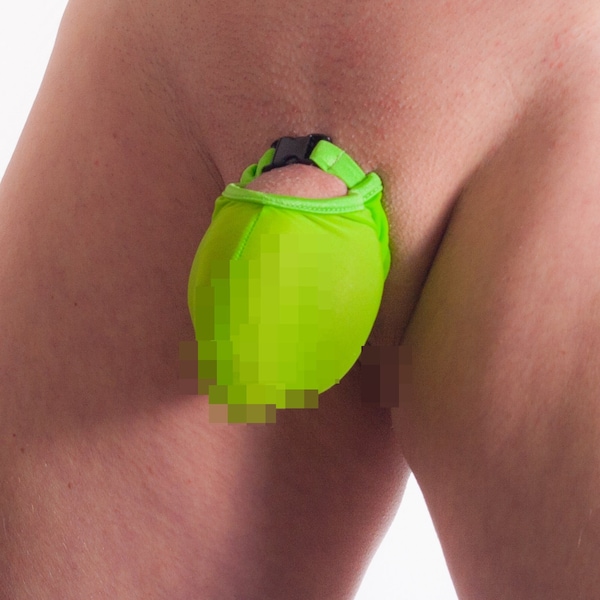 cock SOCK men's bulge cover semi transparent green - 4 bag sizes - handmade in GERMANY