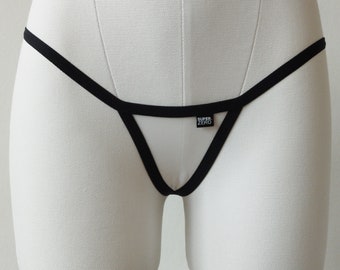 super THONG women's underwear mini thong - mosquito net white - handmade in GERMANY