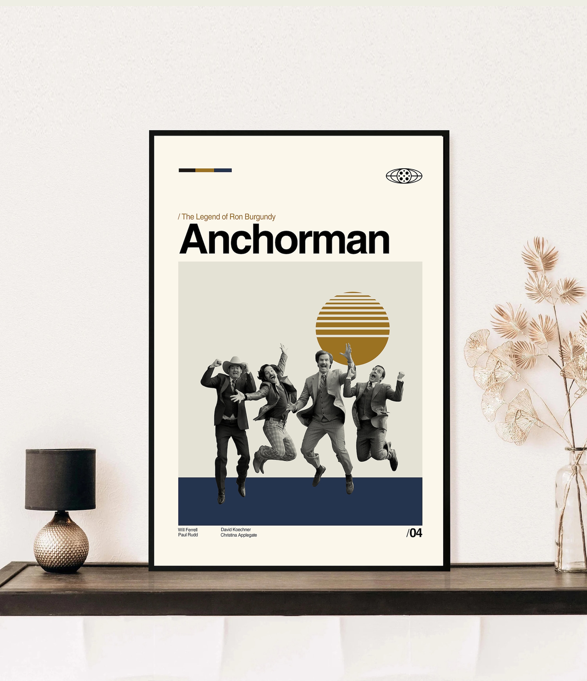 Discover ANCHORMAN Poster - Art Print - midcentury modern home vintage inspired Poster - Abstract Minimalist - Free Shipping