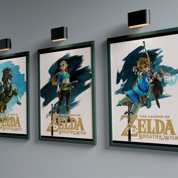 Zelda Breath of the Wild Posters / Zelda Posters / Link / BOTW / affiches de jeux vidéo / copies numériques