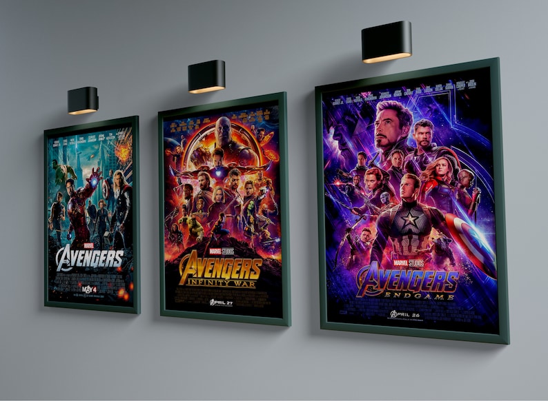 Pack the Avengers Posters / Movie Posters / Digital Copies / 4 Posters Etsy