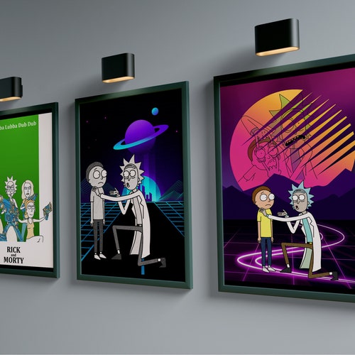 Rick And Morty Poster 30x45cm - Vintage Wandkunst Leinwand Druck