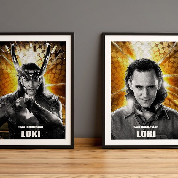 Pack of 2 Loki Posters / Tom Hiddleston Posters / downloadable and printable posters