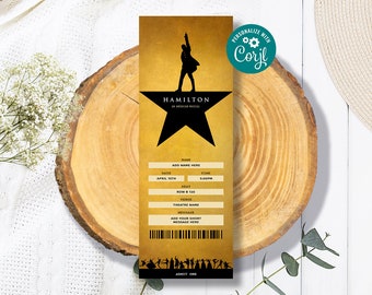 hamilton ticket etsy