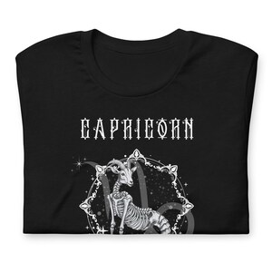 AESTHETIC GOTHIQUE unisexe noir T-shirt Astrologie Thème Astral Zodiaque - CAPRICORNE