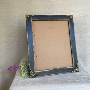 Wood 8x10 Photo Frame, Black with Gold Accents -  Shabby Chic French Country Vintage Antique Style Wedding Home Nursery Decor