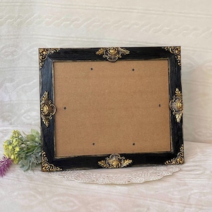Ornate Black & Gold Photo Frame: Shabby Chic Wedding Decor