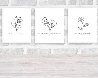 Floral Scripture Nursery Decor Prints: Botanical Christian Art (Digital Download)