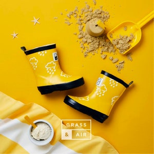 Kids Wellies Yellow, Grass & Air Colour-Changing Unisex Kids Winter Wellies, Baby, Toddler, Welly Boots, Childrens Rain Boots image 3