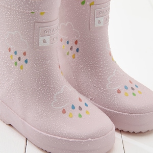 Kids Wellies Pink, Grass & Air Colour-Changing Unisex Kids Winter Wellies, Baby, Toddler, Welly Boots, Childrens Rain Boots, Baby Pink image 2