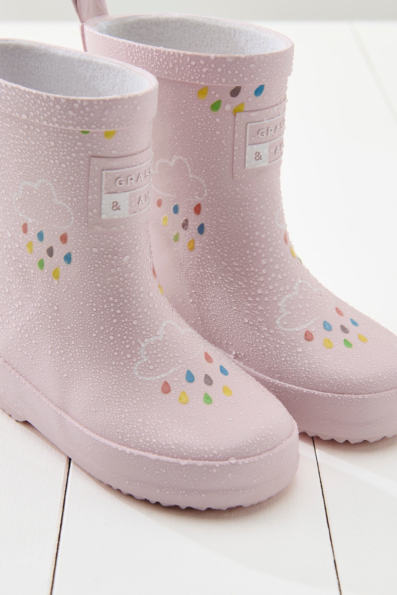 Kids Wellies Pink, Grass & Air Colour-Changing Unisex Kids Winter Wellies, Baby, Toddler, Welly Boots, Childrens Rain Boots, Baby Pink image 2