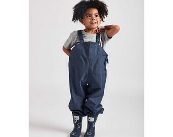 Kids Navy Stomper Slacks, Grass & Air Waterproof Wader Trousers in Dark Blue