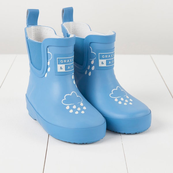 Cornflower Blue Kids Short Wellies, Grass & Air Color-Changeing Unisex Kids Short Wellies, Bébé, Tout-petit, Bottes Welly, Bottes de pluie pour enfants