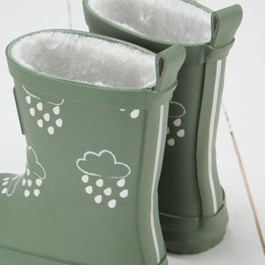 Grass & Air Khaki Green Colour-Changing Kids Wellies image 2