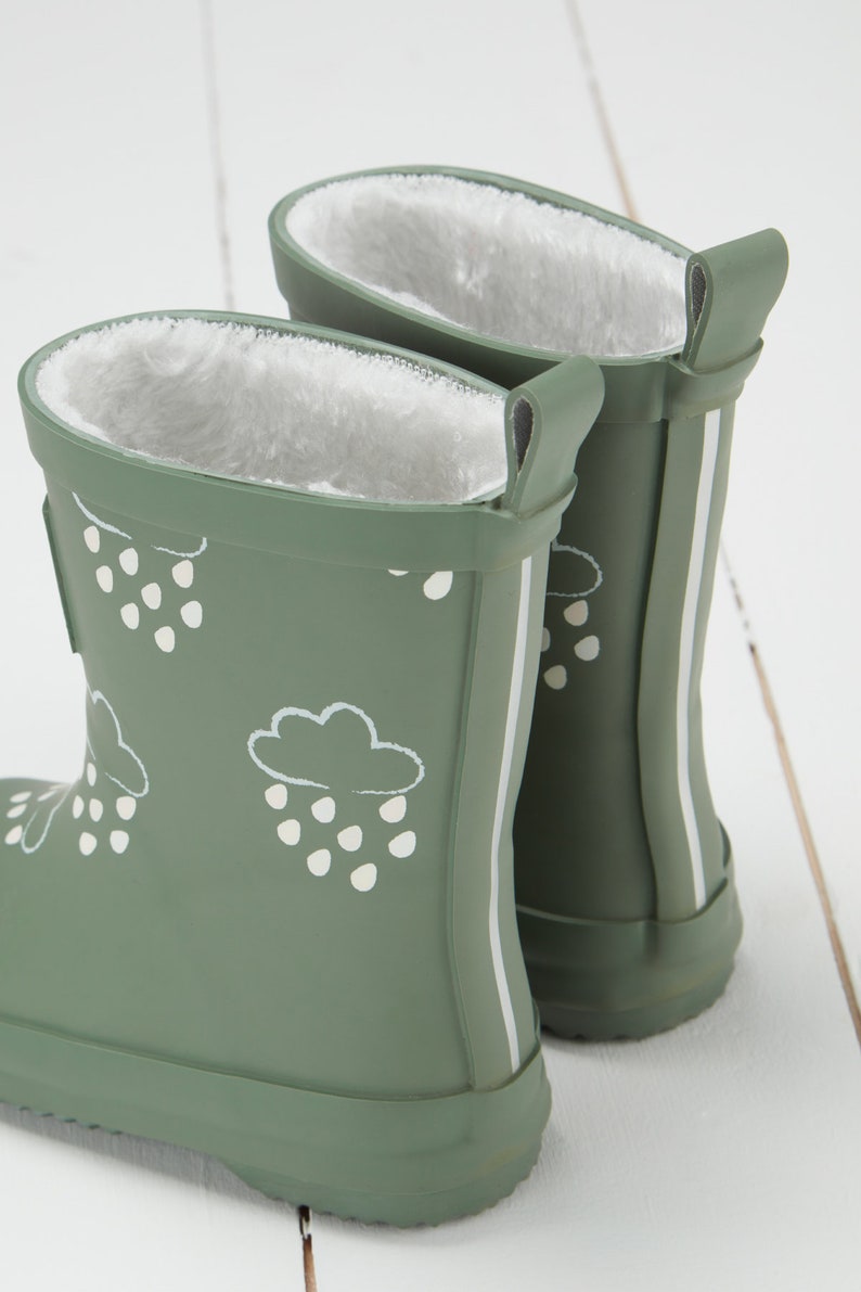 Grass & Air Khaki Green Colour-Changing Kids Wellies image 2