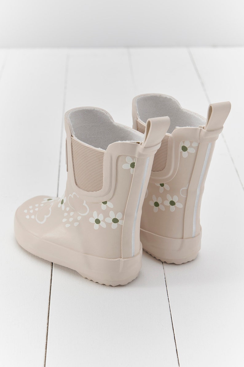 Pampas Cream Floral Short Colour-Changing Kids Wellies, Grass & Air Colour-Changing Unisex, Baby, Toddler, Welly Boots, Childrens Rain Boots image 3