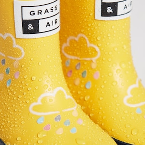 Kids Wellies Yellow, Grass & Air Colour-Changing Unisex Kids Winter Wellies, Baby, Toddler, Welly Boots, Childrens Rain Boots image 2