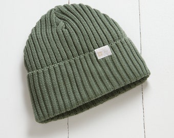 Khaki Chunky Beanie Hat