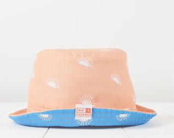 Grass & Air Peach and Cornflower Blue Reversible Bucket Hat