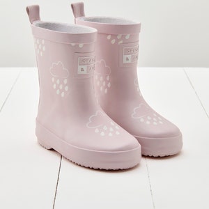 Kids Wellies Pink, Grass & Air Colour-Changing Unisex Kids Winter Wellies, Baby, Toddler, Welly Boots, Childrens Rain Boots, Baby Pink image 1