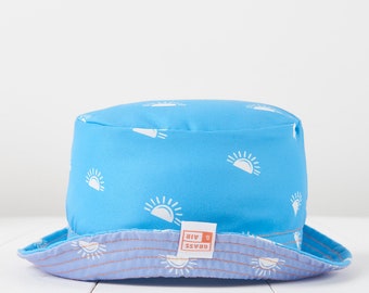 Grass & Air Cornflower Blue and Lavender Reversible Bucket Hat