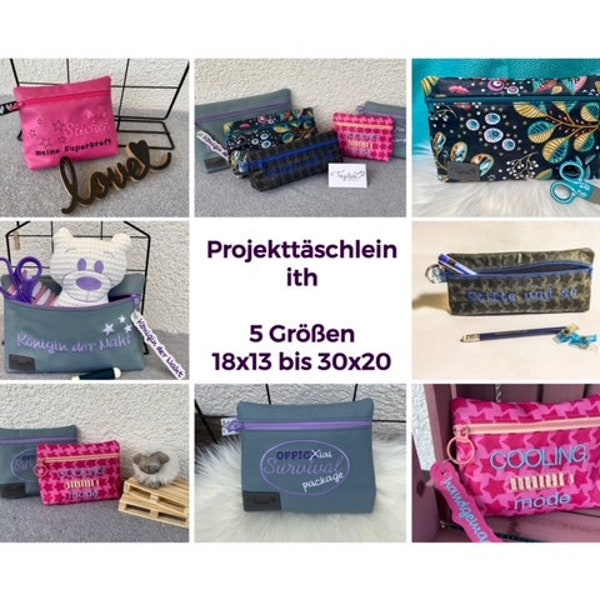 Stickdatei Taschen PT ith Set 5 Grössen ab 13x18 bis 20x30cm