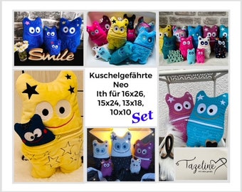 StickdateiKuschelgefährte Neo ith Set für 10x10, 13x18, 15x24 und 16x26 cm