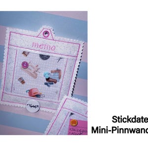 Embroidery file mini pinboard 13 x 12 cm - memo, memo board, photo frame