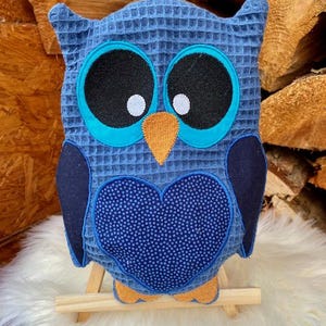 Embroidery file pillow owl Benita owl pillow in 2 sizes from 18x30