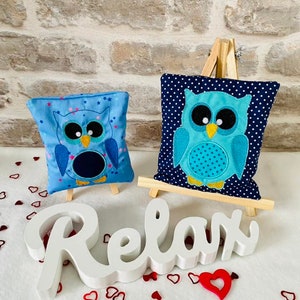 Embroidery file owl Benita pillow ith 13,5x14 and 15x17 heat, cooling pad pillow