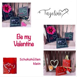 Broderie lime pochettes chocolat petit « Be my Valentine » ith