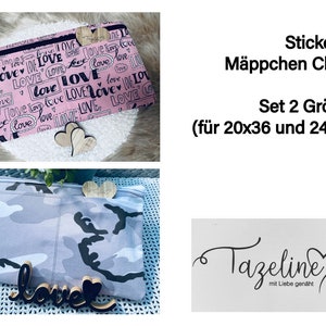 刺繍ファイルペンケース クラウディセット 2サイズ 20 x 36 cmから24 x 36 cmまで