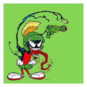 Venomised Marvin - Herotoon Print 500mm H x 400mm W