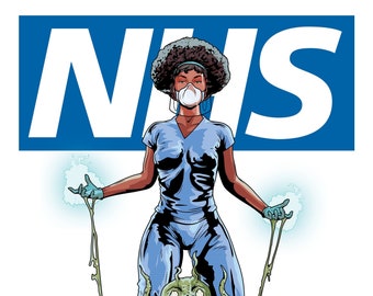 NHS Female Hero A4 Downloadable Poster 297mm H x 210mm W