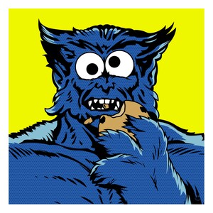 Cookie Beast - Herotoon Print 500mm H x 400mm W