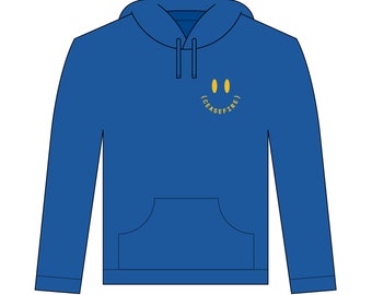 Bluza z kapturem Ceasefire Unisex Żółta na Niebieskim