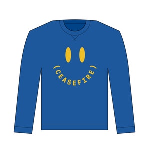 Cessate il fuoco Felpa unisex giallo su blu