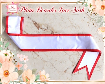 Plain Border Lace Sash Blank Sash Ribbon Sashes Decorate Sash Satin Sash