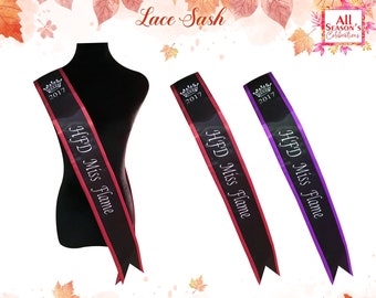 Custom Lace Sash Lace Sash Personalized Lace Sash Customize Sash Bridesmaid Sash Custom Bridal Lace Sash Custom Border Sash