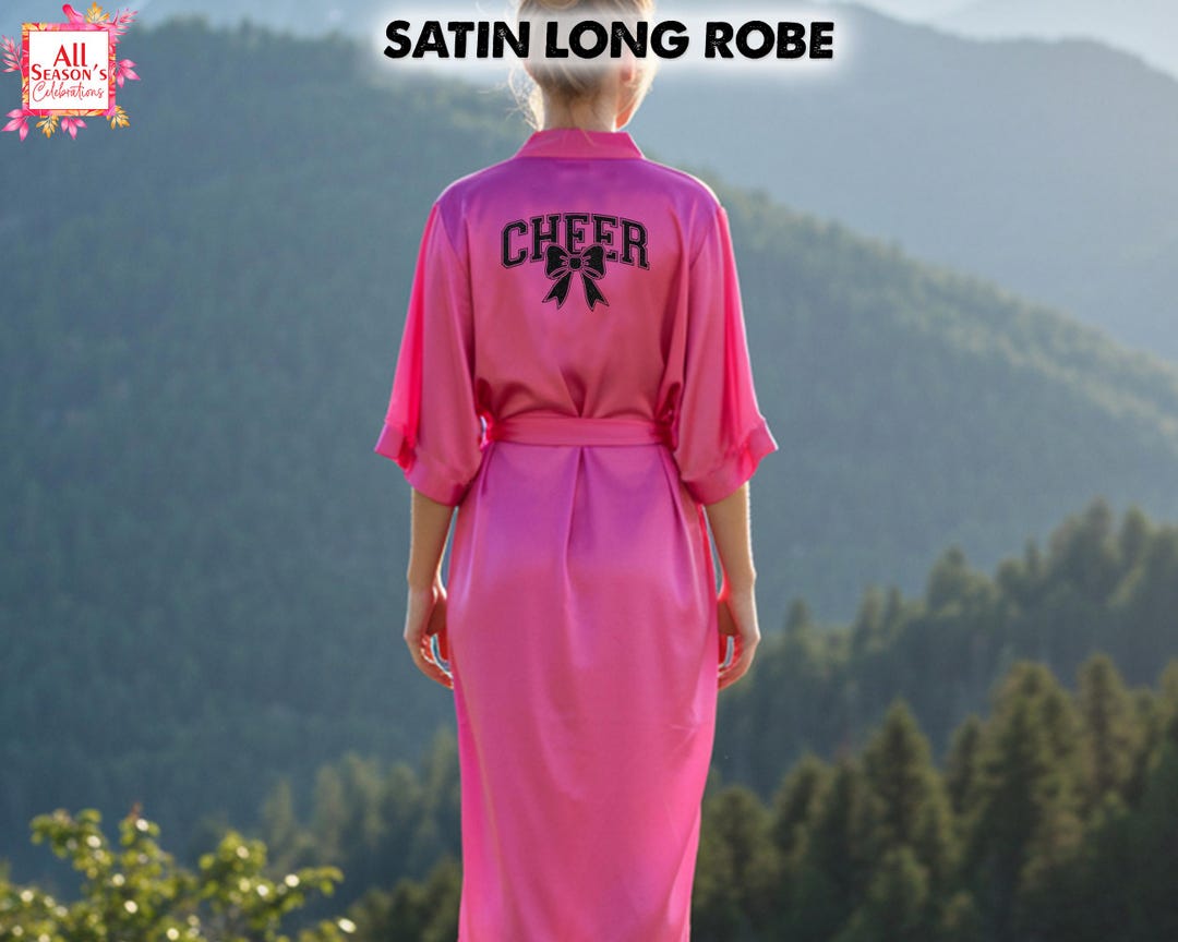 Cheerleaders Personalized Satin Long Robe Custom Squad Robe Satin Cheer ...