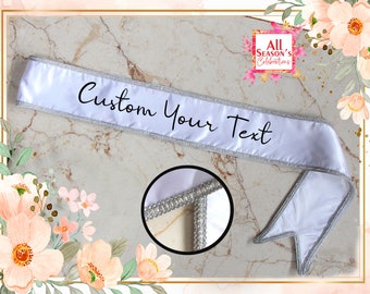 Customized Lace Sash Personalized Diamond Lace Sash Birthday Party Lace Sash Bridal Lace Sash Custom Sash Custom Diamond Border Lace Sash